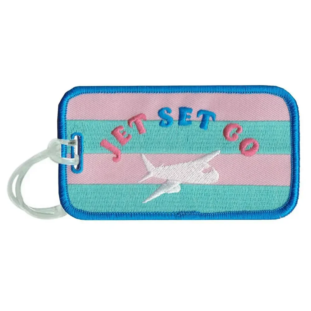 Embroidered Jet Set Go Luggage Tag